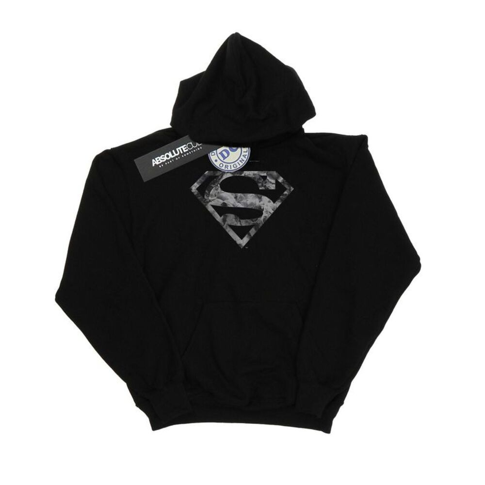 DC Comics Mens Superman Marble Logo Hoodie / Black